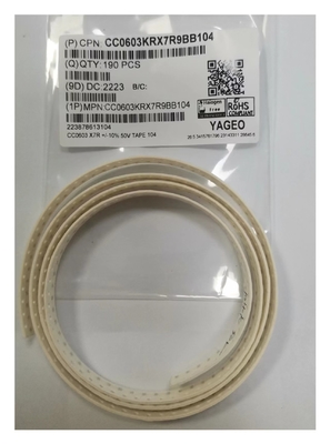 10nF السعة مكثفات سيراميك SMD 0603 50VDC متعدد الطبقات